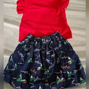 Mini Boden Blue Patterned Skirt